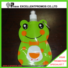 Botella de agua plástica plegable personalizada con anillo de acero inoxidable (Ep-B125516)